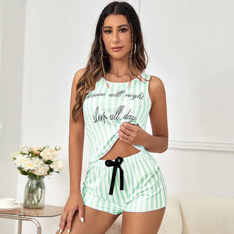 Women 2 Piece Outfits Shorts Lounge Set Sleeveless Top Pajama Sets